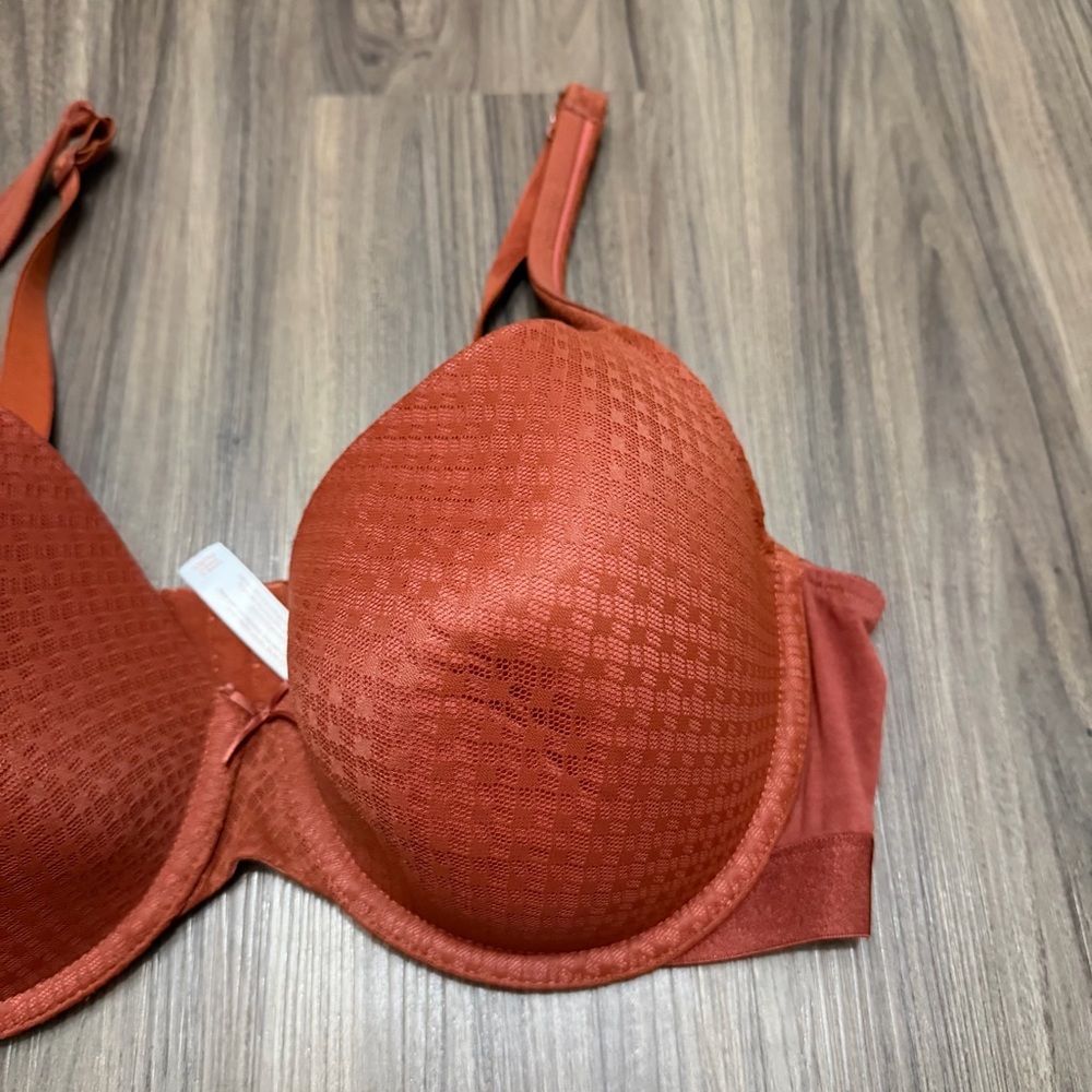 Cacique lightly lined T-shirt True Embrace orange Bra 42DD plus size - Picture 7 of 12